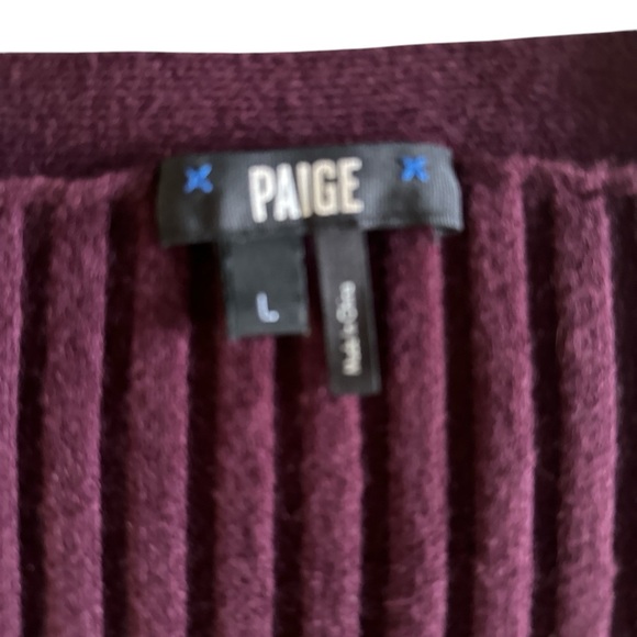 Paige Shirin Ribbed Button-Down Cardigan in Aubergine – Size L - Picture 5 of 7